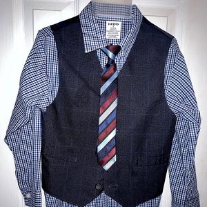 Boys dress shirt, tie, and vest 3 piece set